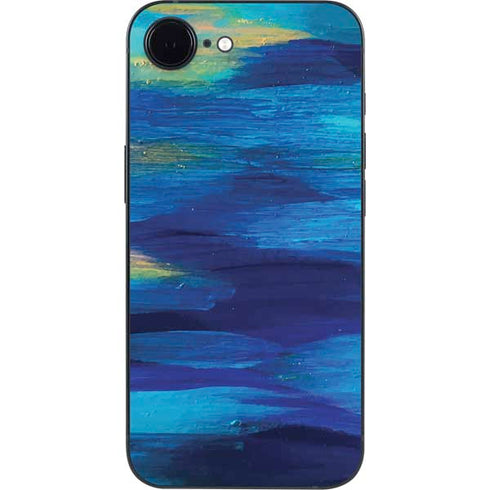Ocean Blue Brush Stroke by Etta Vee iPhone 16e Skin